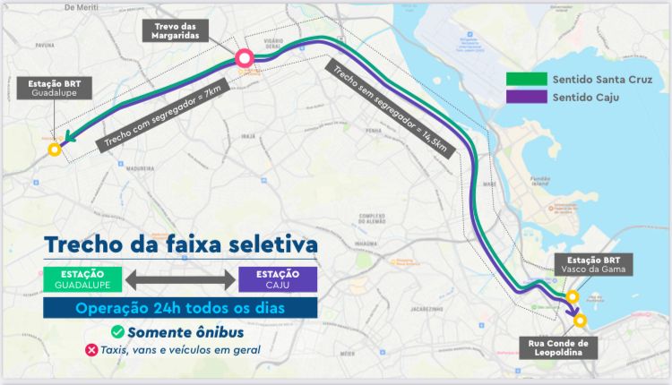 O anúncio da volta da faixa seletiva da Avenida Brasil